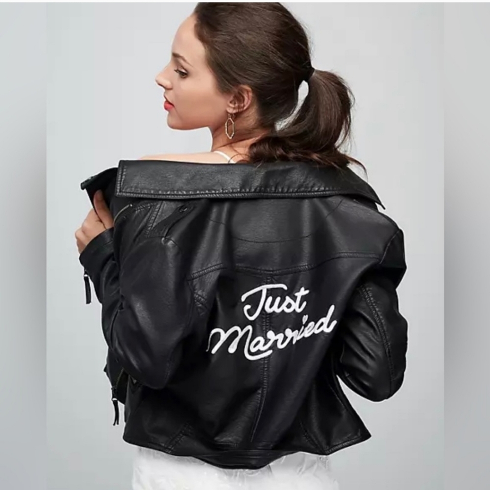 David's Bridal Black 'Just Married' Jacket